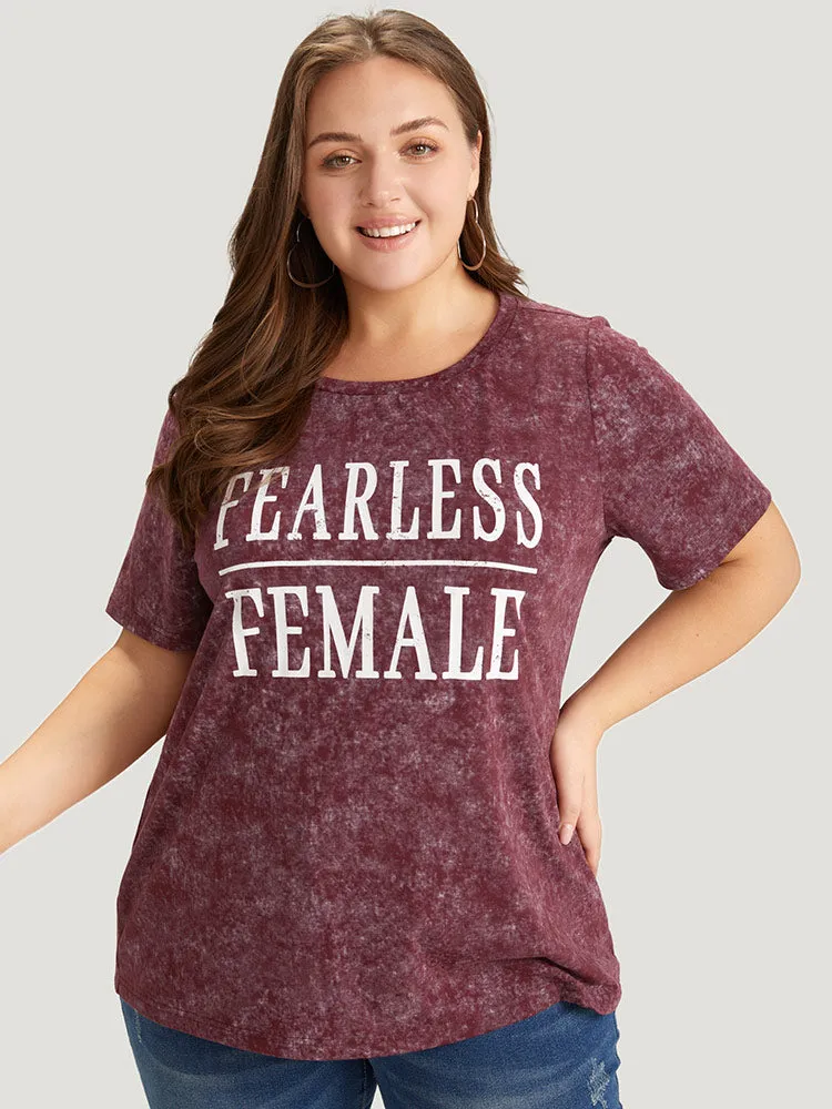 Plain Letter Print Vintage T-shirt sold by Bloomchic product image thumbnail 3