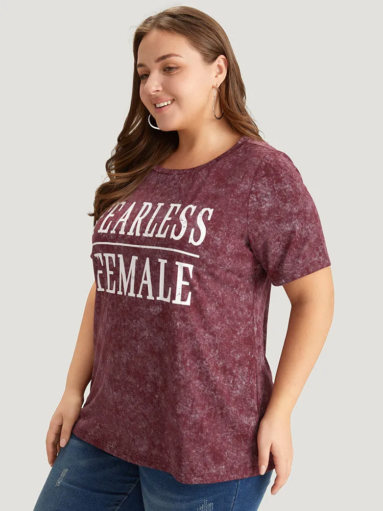 Plain Letter Print Vintage T-shirt sold by Bloomchic product image thumbnail 4