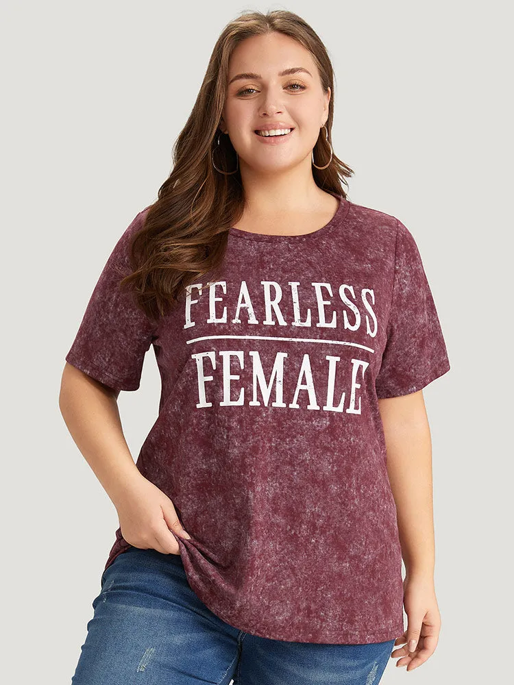 Plain Letter Print Vintage T-shirt sold by Bloomchic