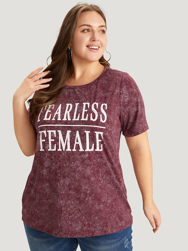 Plain Letter Print Vintage T-shirt sold by Bloomchic product image thumbnail 5