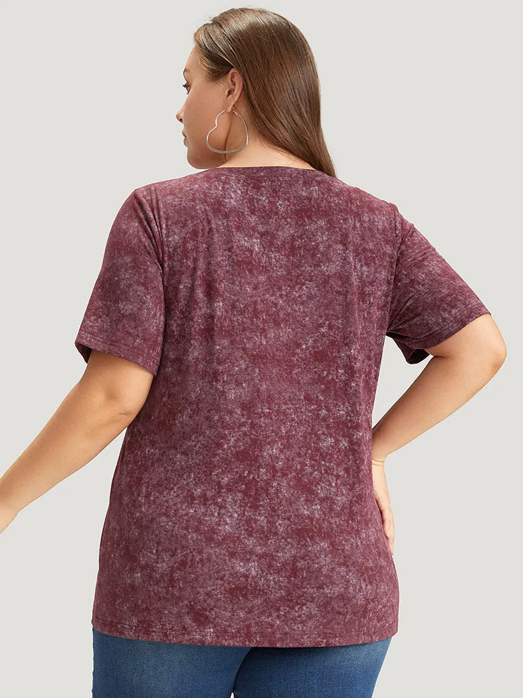 Plain Letter Print Vintage T-shirt sold by Bloomchic product image thumbnail 2