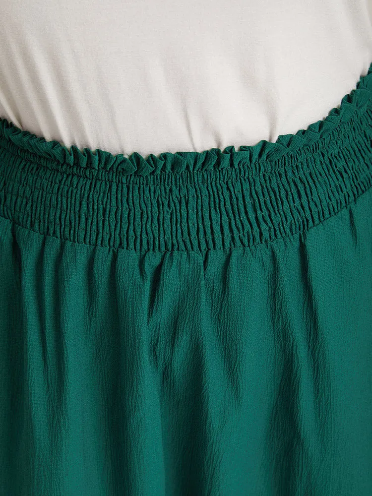 Plain Pocket Shirred Split Side Flutter Skirt sold by Bloomchic product image thumbnail 5