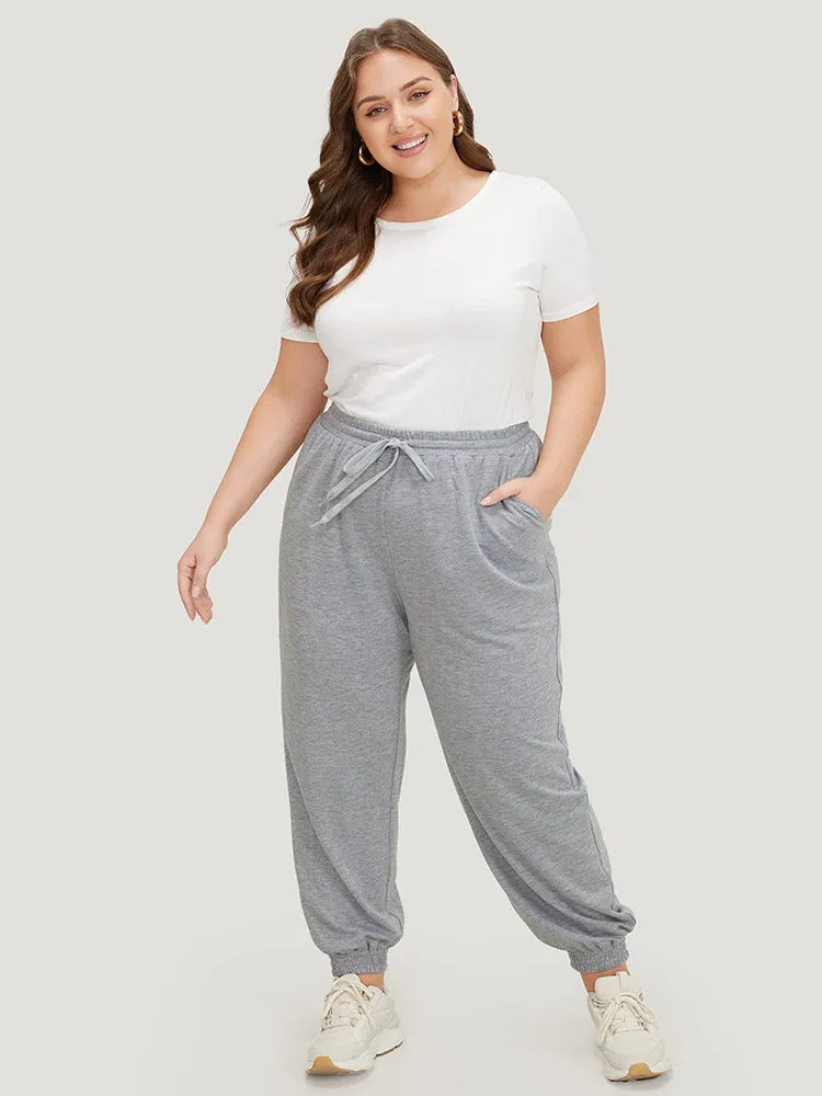 Plain Drawstring Slant Pocket Sweatpants sold by Bloomchic product image thumbnail 5