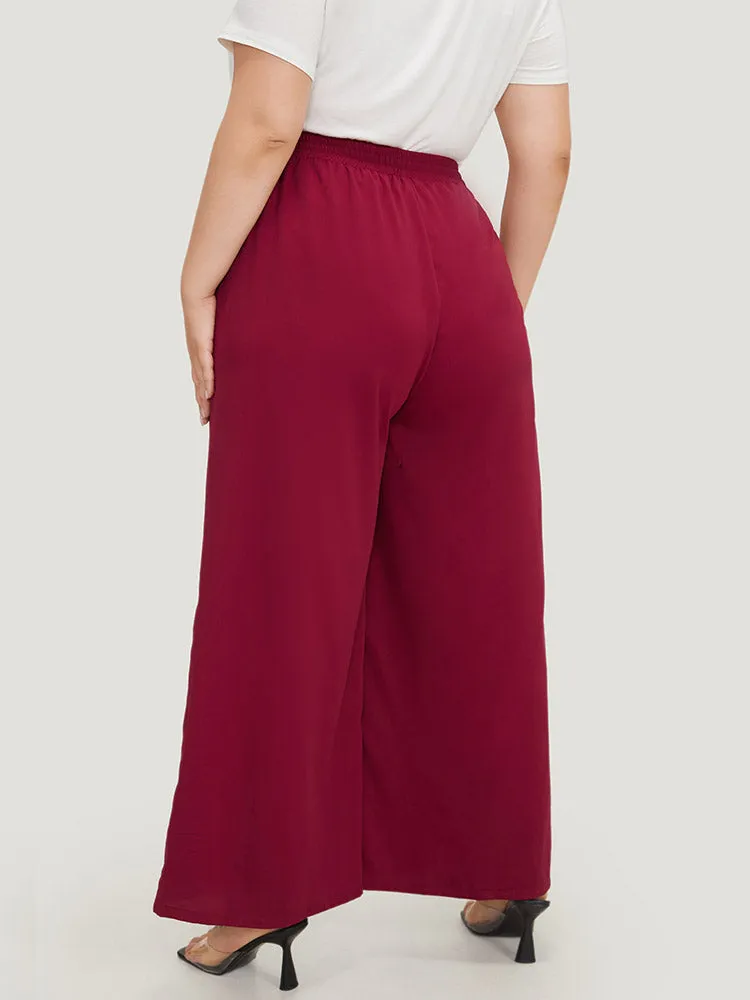 Solid Pocket Drawstring Wide Leg Pants sold by Bloomchic product image thumbnail 2