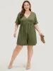 Solid Button Through Pocket Cuffed Batwing Sleeve Romper sold by Bloomchic