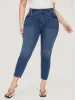 Very Stretchy High Rise Medium Wash Patched Patchwork Jeans sold by Bloomchic