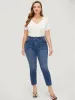 Very Stretchy High Rise Medium Wash Patched Patchwork Jeans sold by Bloomchic