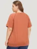 Plain Raglan Sleeve Vintage Stitch Trim T-shirt sold by Bloomchic