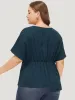 Plain Twist Front Dolman Sleeve Asymmetrical Hem Blouse sold by Bloomchic