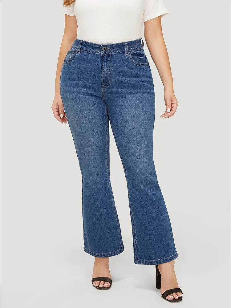 Flare Leg Very Stretchy Medium Wash Jeans sold by Bloomchic