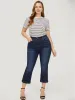 Bootcut Very Stretchy High Rise Dark Wash Button Side Jeans sold by Bloomchic