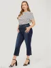 Bootcut Very Stretchy High Rise Dark Wash Button Side Jeans sold by Bloomchic