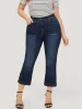 Bootcut Very Stretchy High Rise Dark Wash Button Side Jeans sold by Bloomchic