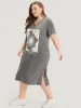 Horoscope Print Pocket Split Dress sold by Bloomchic