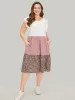 Leopard Contrast Ruffle Trim Pocket Layered Hem Dress sold by Bloomchic