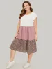 Leopard Contrast Ruffle Trim Pocket Layered Hem Dress sold by Bloomchic