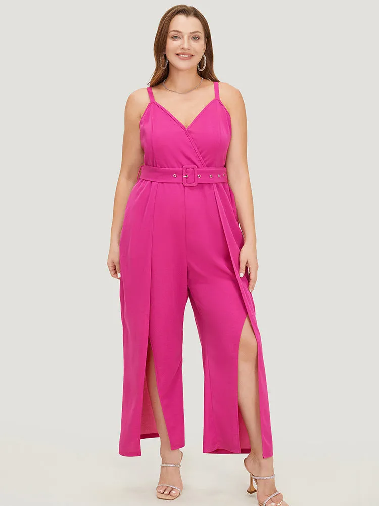 Plain Pocket Wrap Buckle Belt Jumpsuit sold by Bloomchic product image thumbnail 5