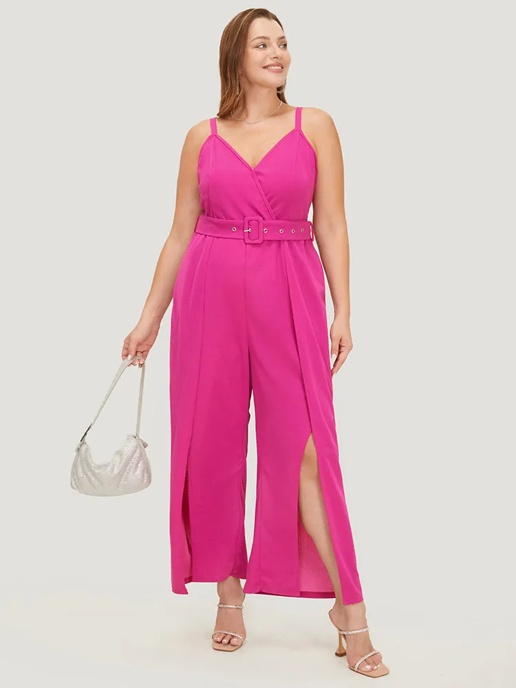 Plain Pocket Wrap Buckle Belt Jumpsuit sold by Bloomchic product image thumbnail 3