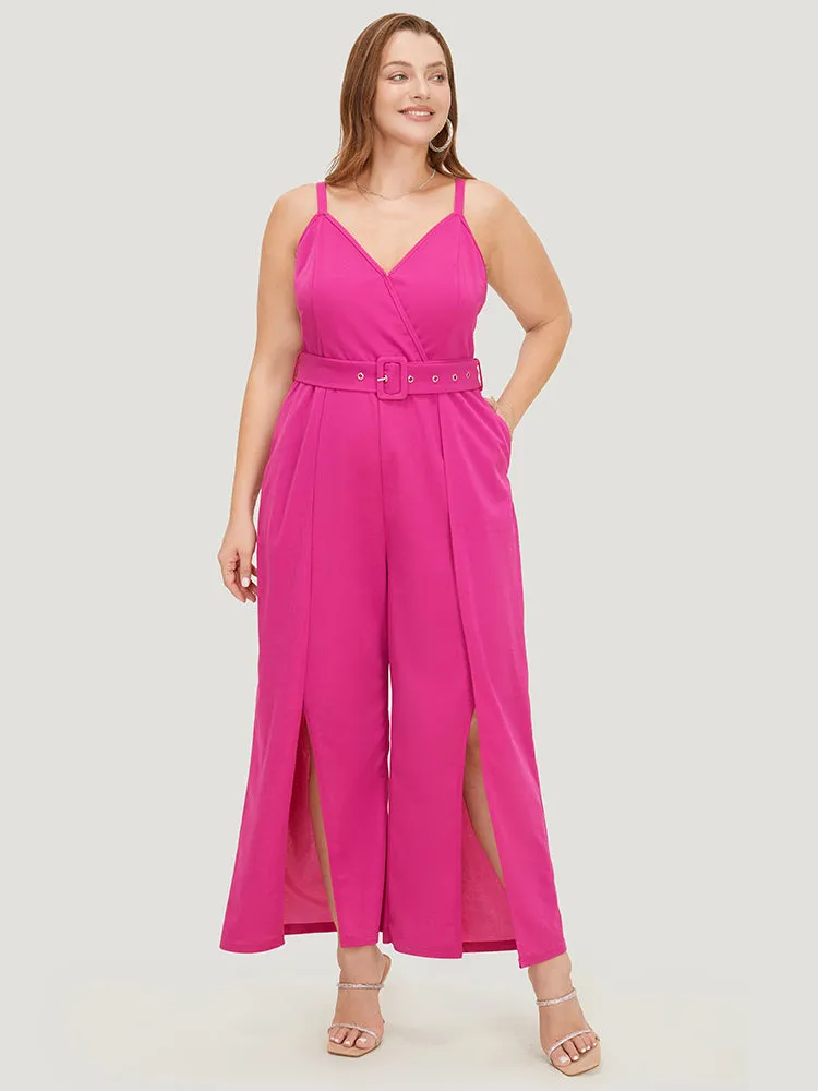 Plain Pocket Wrap Buckle Belt Jumpsuit sold by Bloomchic product image thumbnail 4