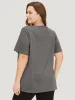 Butterfly & Moon Print Heather Graphic T-shirt sold by Bloomchic