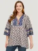 Bandana High Low Hem Bell Sleeve Blouse sold by Bloomchic