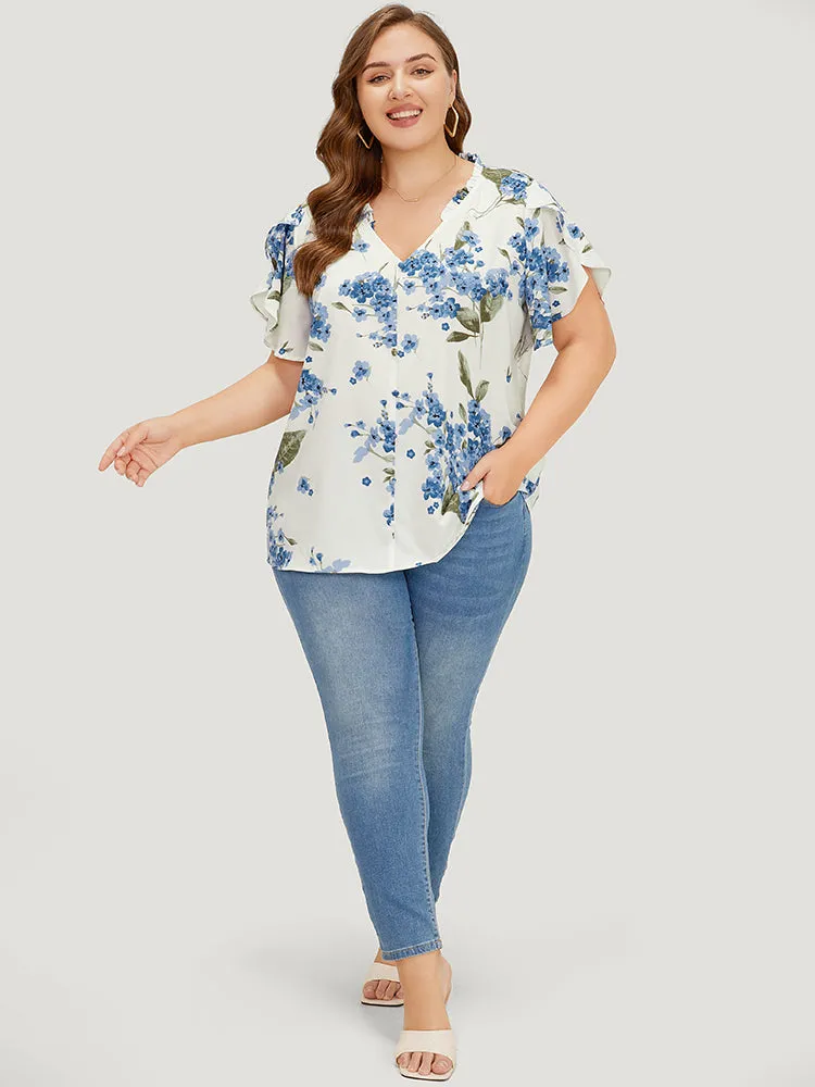 Floral Frill Trim Petal Sleeve Blouse sold by Bloomchic product image thumbnail 5