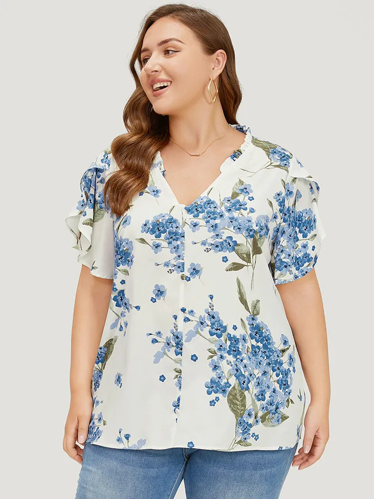 Floral Frill Trim Petal Sleeve Blouse sold by Bloomchic product image thumbnail 3