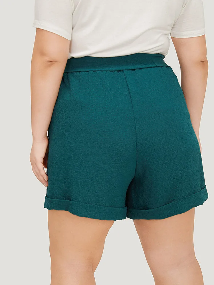 Plain Belted Pocket Roll Hem Shorts sold by Bloomchic product image thumbnail 2