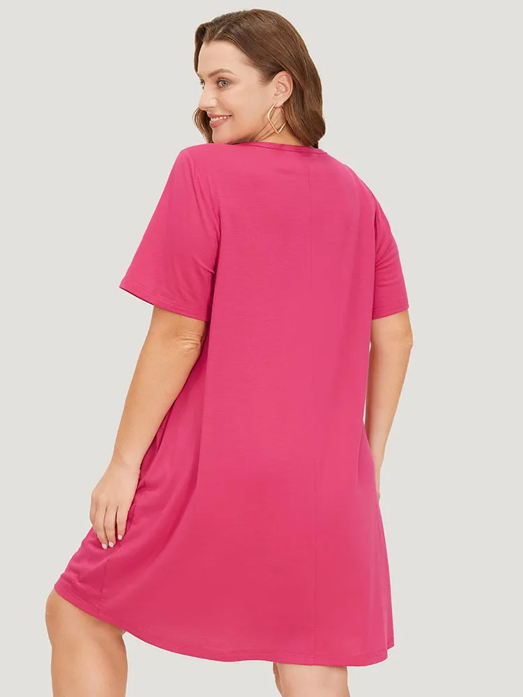 Letter Print Pocket Short Sleeve Graphic Dress sold by Bloomchic product image thumbnail 5