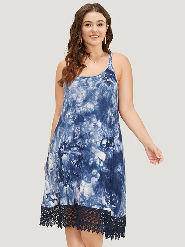 Tie Dye Pocket Lace Hem Cami Dress sold by Bloomchic product image thumbnail 3