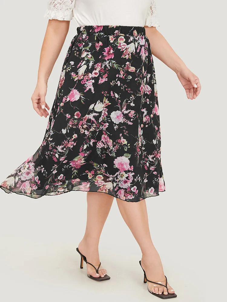 Floral Print Elastic Waist Pocket Skirt sold by Bloomchic product image thumbnail 2