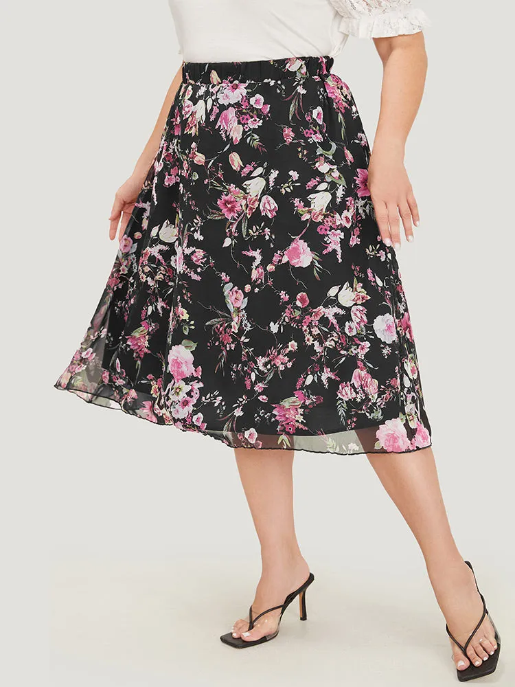 Floral Print Elastic Waist Pocket Skirt sold by Bloomchic product image thumbnail 4