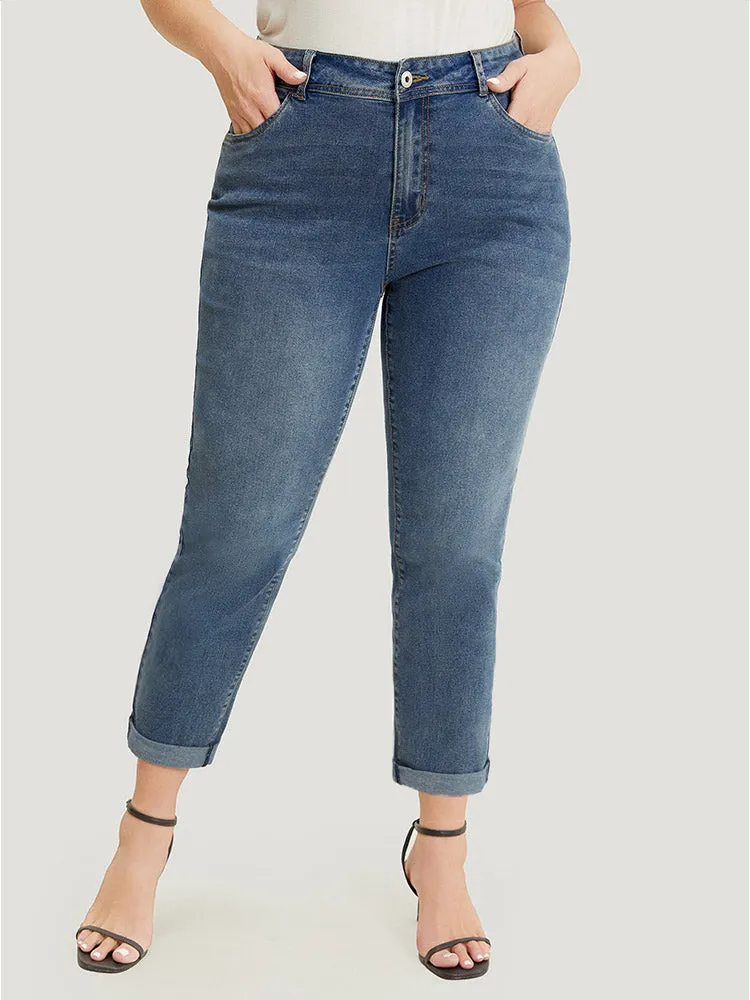 Very Stretchy High Rise Medium Wash Full Jeans sold by Bloomchic