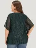 Glitter Striped Mesh Batwing Sleeve Blouse sold by Bloomchic