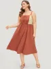 Color Block Contrast Pocket Flutter Hem Knot Cami Dress sold by Bloomchic