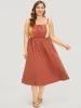 Color Block Contrast Pocket Flutter Hem Knot Cami Dress sold by Bloomchic