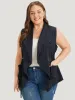 Anti-Wrinkle Plain Pocket Drawstring Lapel Collar Vest sold by Bloomchic
