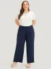 Plain Pleated High Rise Pocket Pants sold by Bloomchic