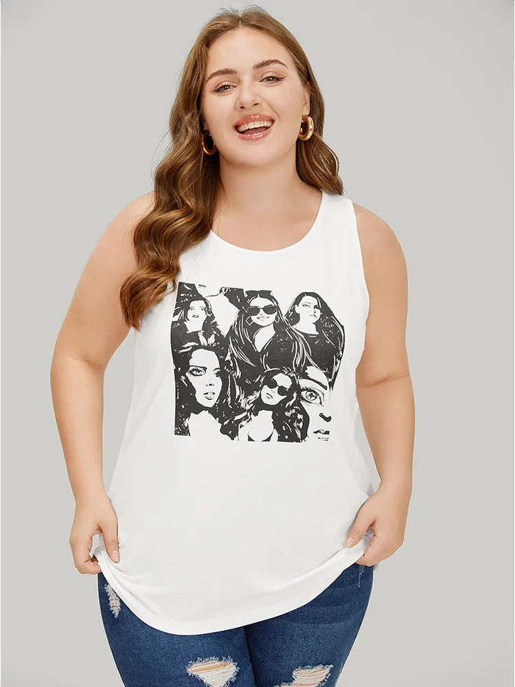 Figure Print Sleeveless Tank Top sold by Bloomchic product image thumbnail 3