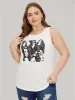 Figure Print Sleeveless Tank Top sold by Bloomchic