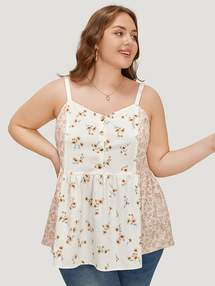Ditsy Floral Patchwork Flutter Hem Cami Top sold by Bloomchic product image thumbnail 5