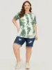 Tie Dye Crew Neck Rivet Detail T-shirt sold by Bloomchic
