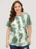 Tie Dye Crew Neck Rivet Detail T-shirt sold by Bloomchic