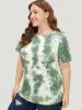 Tie Dye Crew Neck Rivet Detail T-shirt sold by Bloomchic