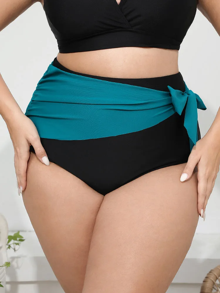 Two Tone Knot Side Bikini Bottom sold by Bloomchic