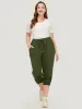 Solid Knot Front Pocket Carrot Pants sold by Bloomchic