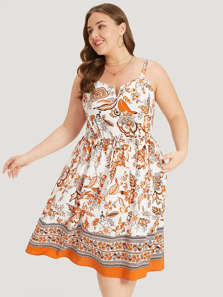 Bandana Printed Notched Adjustable Straps Pocket Cami Dress sold by Bloomchic product image thumbnail 2