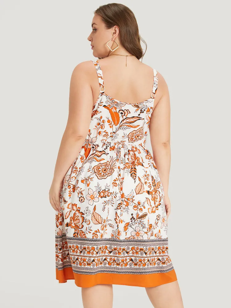 Bandana Printed Notched Adjustable Straps Pocket Cami Dress sold by Bloomchic product image thumbnail 4