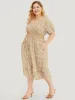 Ditsy Floral Pocket Puff Sleeve Shirred Ruffle Trim Dress sold by Bloomchic