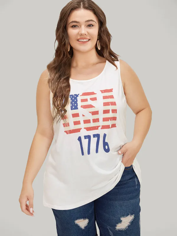 Letter Print Graphic Tank Top sold by Bloomchic